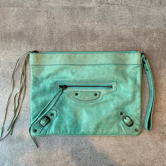 Balenciaga Handbags - Turquoise Balenciaga Clutch